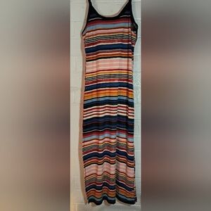 Love Multicolor Striped Maxi Skirt in Navy, Pink, Yellow & Cream